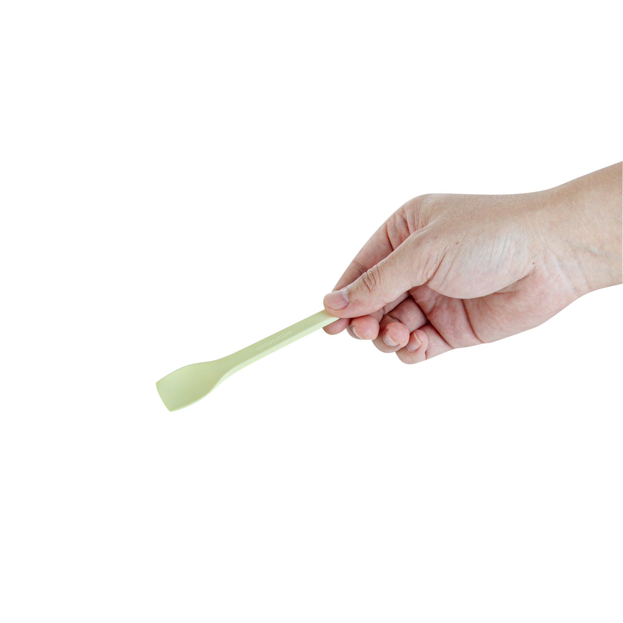 Basic Nature Yellow CPLA Plastic Ice Cream Spoon - Heat-Resistant, Compostable - 4" - 1000 count box