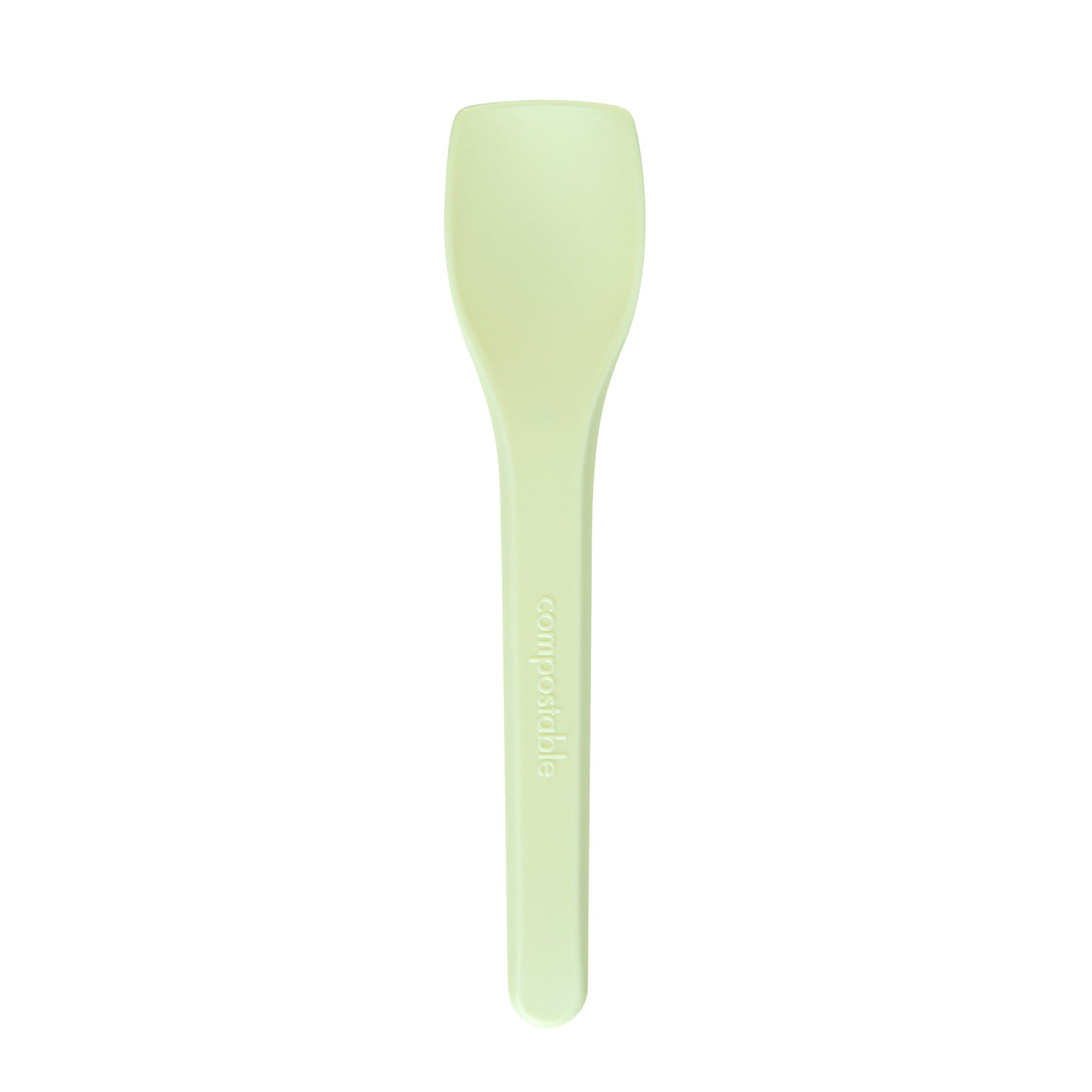 Basic Nature Yellow CPLA Plastic Ice Cream Spoon - Heat-Resistant, Compostable - 4" - 1000 count box