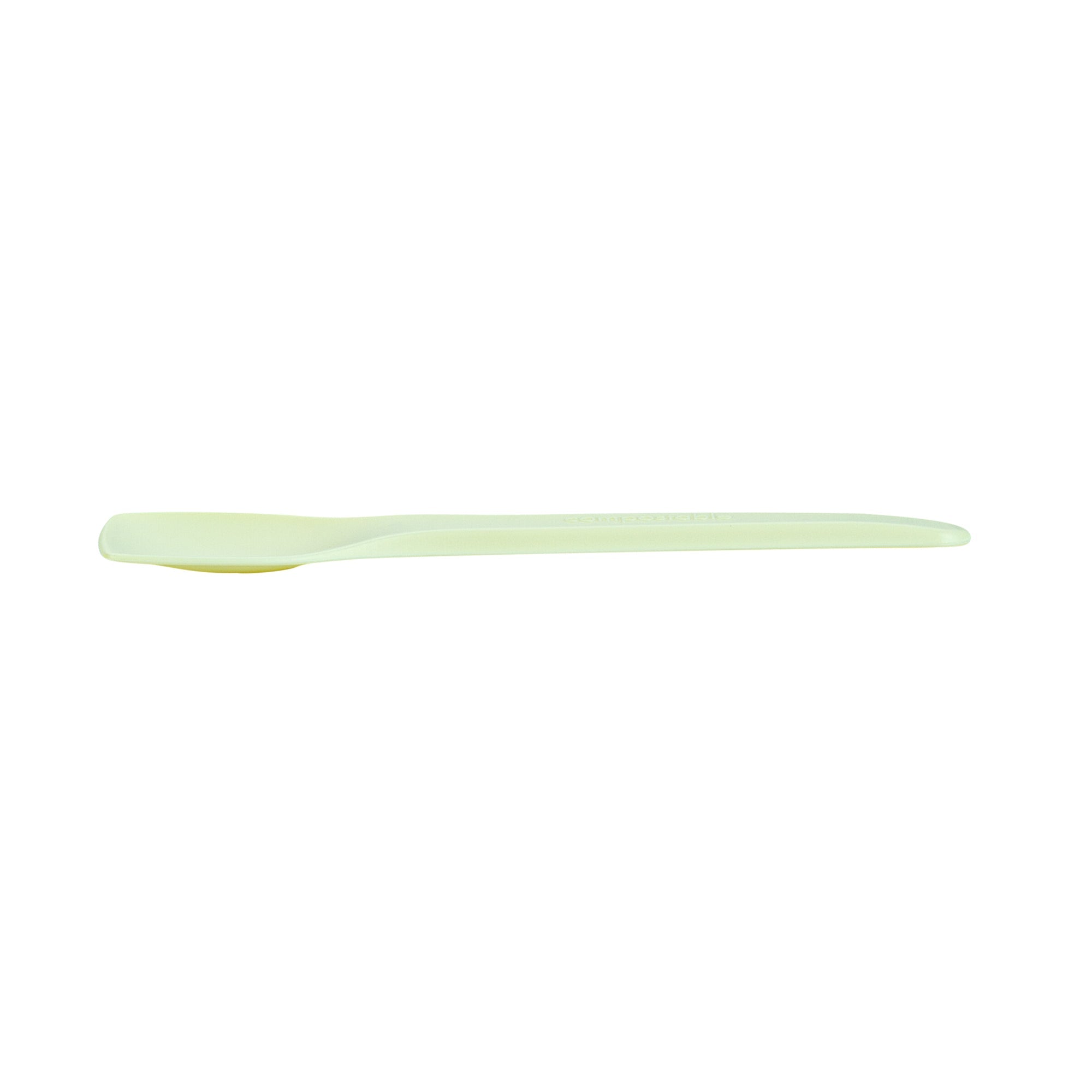 Basic Nature Yellow CPLA Plastic Ice Cream Spoon - Heat-Resistant, Compostable - 4" - 1000 count box