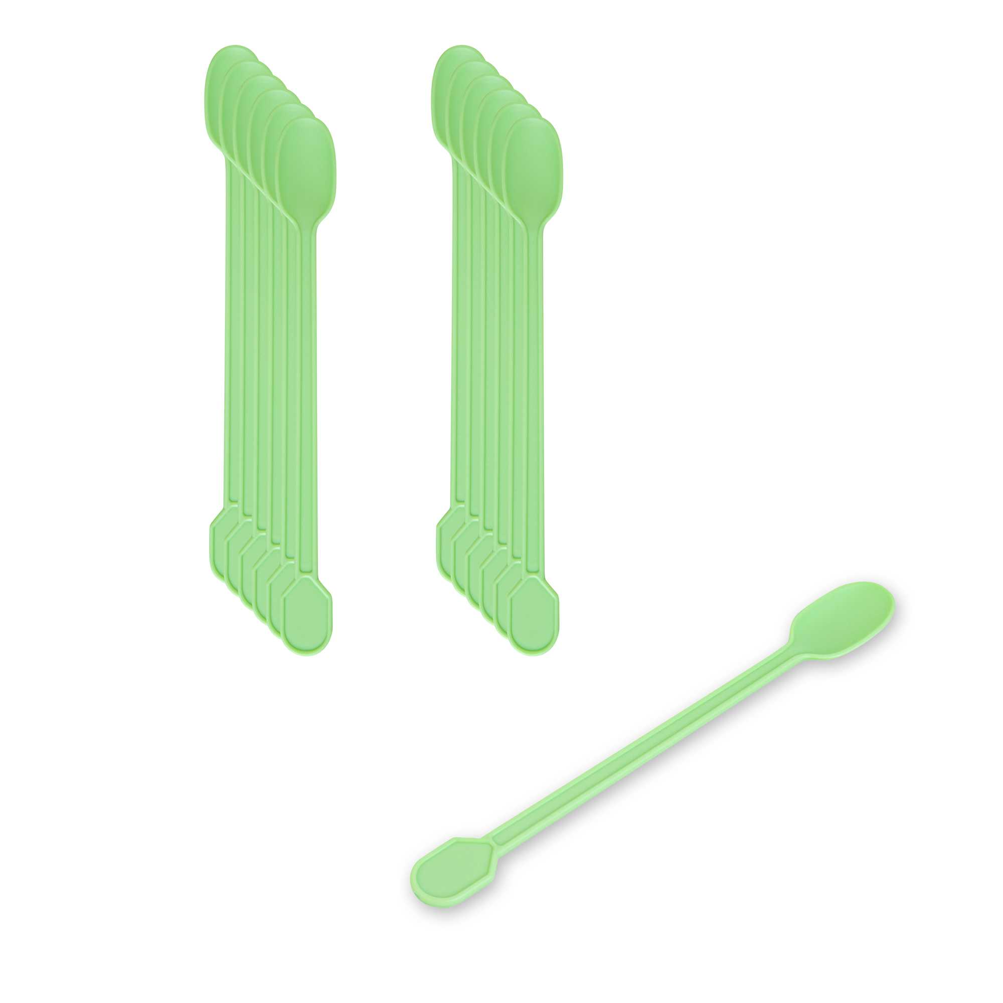 Basic Nature Green CPLA Plastic Coffee Stirrer / Spoon - Compostable - 4" - 100 count box