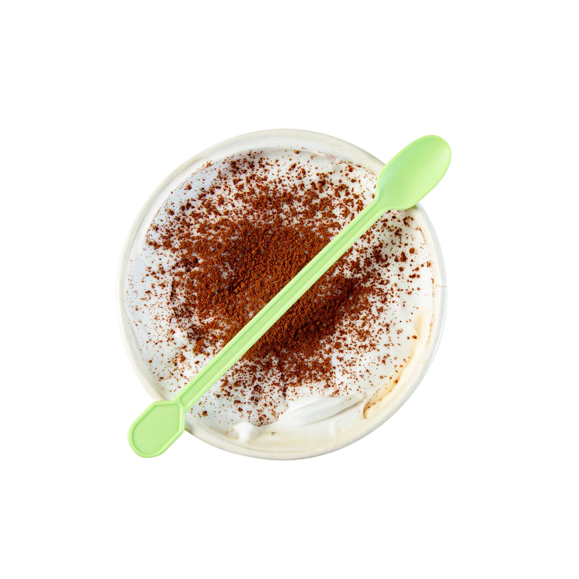 Basic Nature Green CPLA Plastic Coffee Stirrer / Spoon - Compostable - 4" - 100 count box