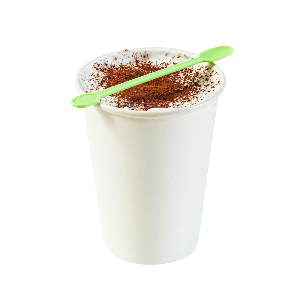 Basic Nature Green CPLA Plastic Coffee Stirrer / Spoon - Compostable - 4" - 1000 count box