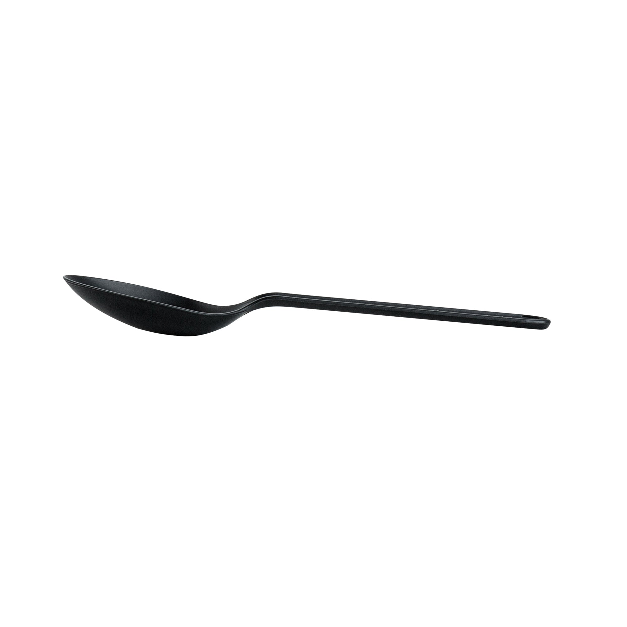 Basic Nature Black CPLA Plastic Dessert Spoon - Heat-Resistant, Compostable - 4" - 1000 count box