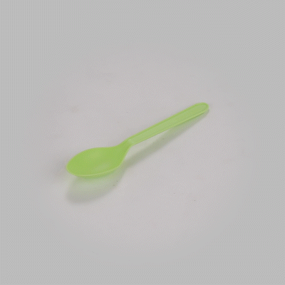 Basic Nature Green CPLA Plastic Dessert Spoon - Heat-Resistant, Compostable - 4" - 1000 count box