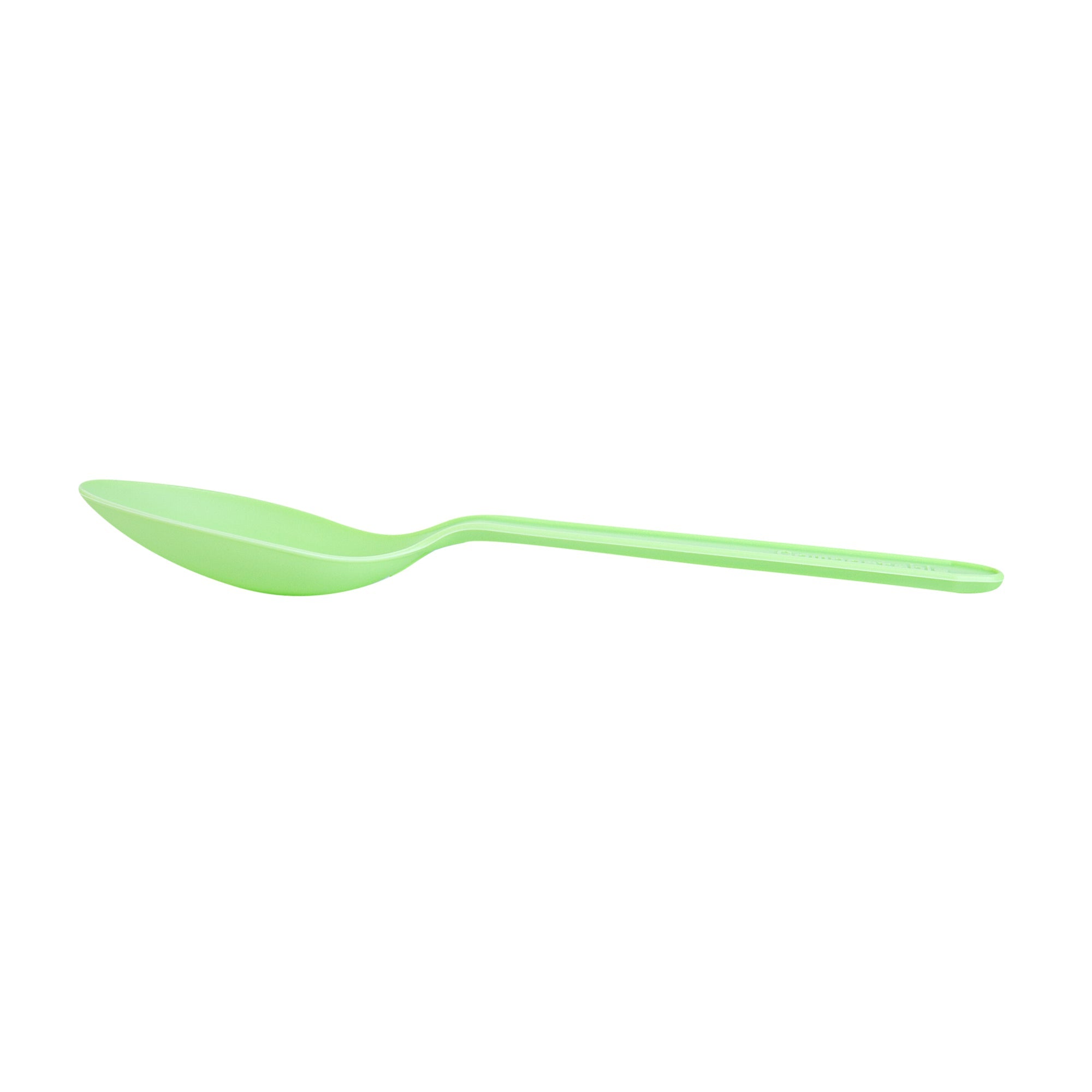 Basic Nature Green CPLA Plastic Dessert Spoon - Heat-Resistant, Compostable - 4" - 1000 count box