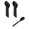 Basic Nature Black CPLA Plastic Mini Spoon - Heat-Resistant, Compostable - 4" - 100 count box