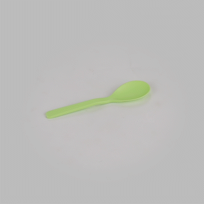Basic Nature Green CPLA Plastic Mini Spoon - Heat-Resistant, Compostable - 4" - 1000 count box