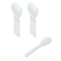 Basic Nature Round White Plastic Mini Spoon - Heat-Resistant, Compostable - 4" x 1" - 100 count box