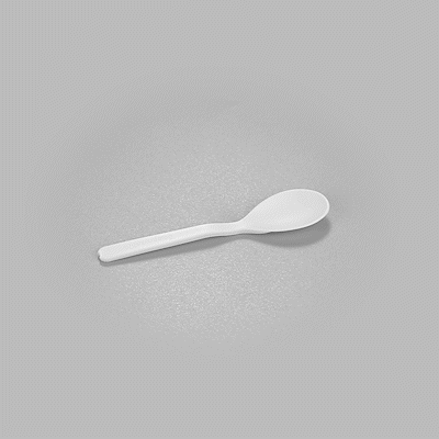 Basic Nature Round White Plastic Mini Spoon - Heat-Resistant, Compostable - 4" x 1" - 100 count box