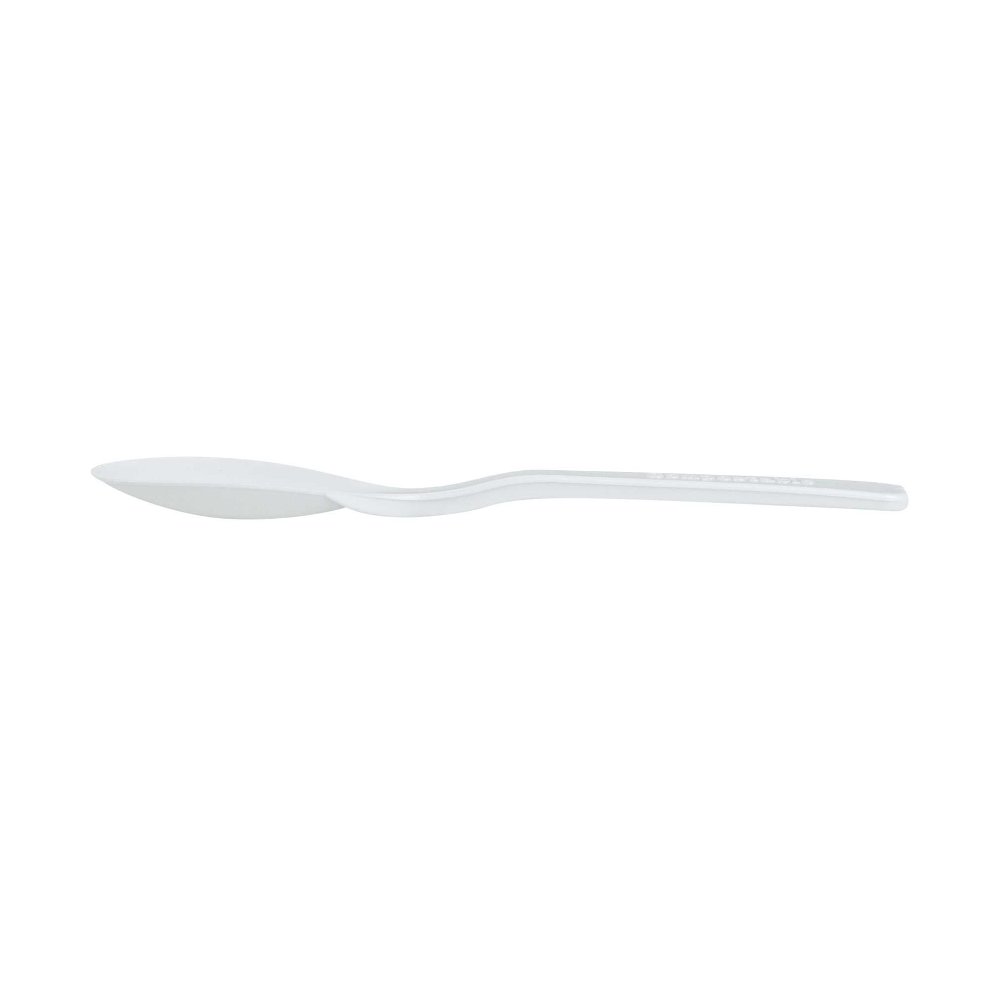 Basic Nature Round White Plastic Mini Spoon - Heat-Resistant, Compostable - 4" x 1" - 100 count box