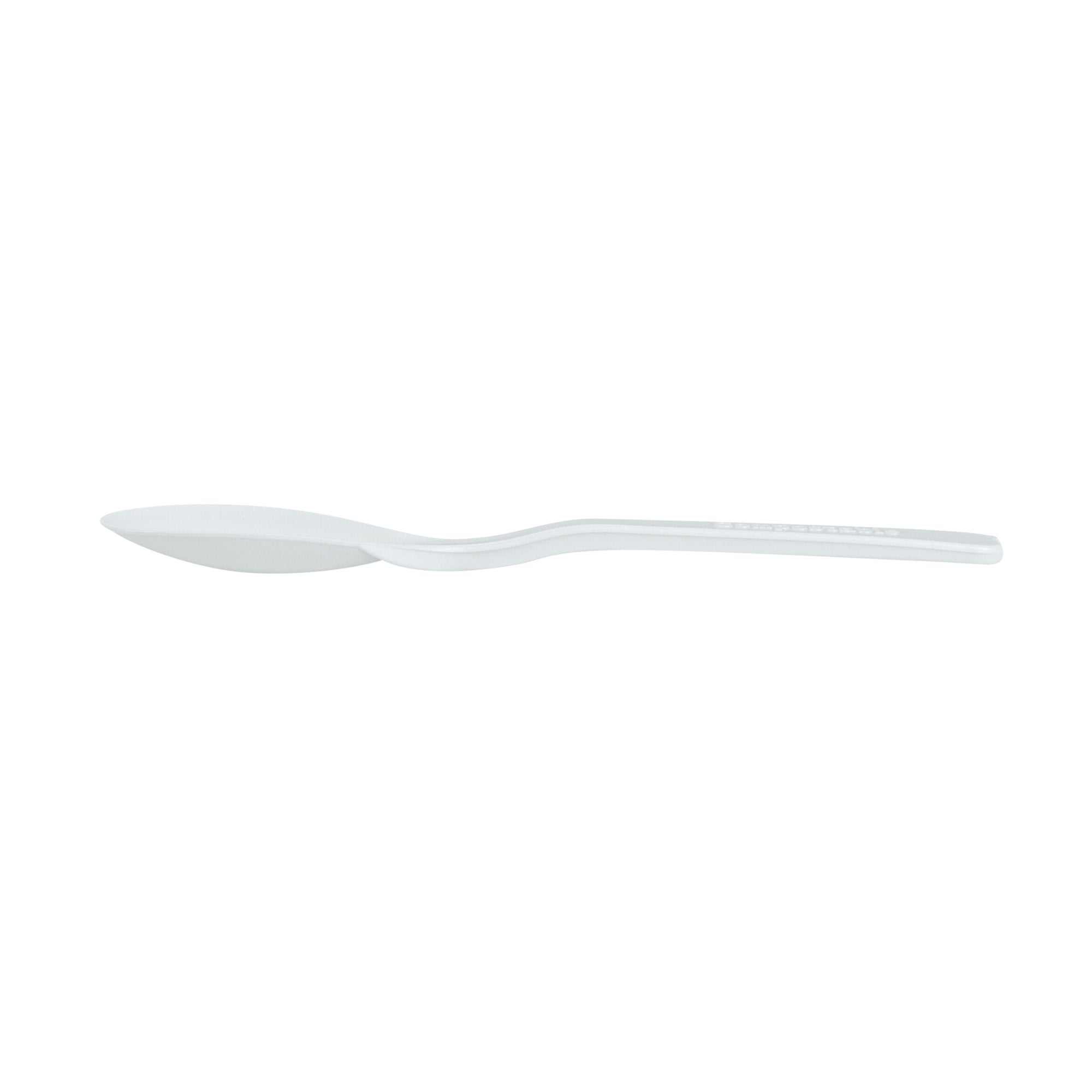 Basic Nature Round White Plastic Mini Spoon - Heat-Resistant, Compostable - 4" x 1" - 1000 count box