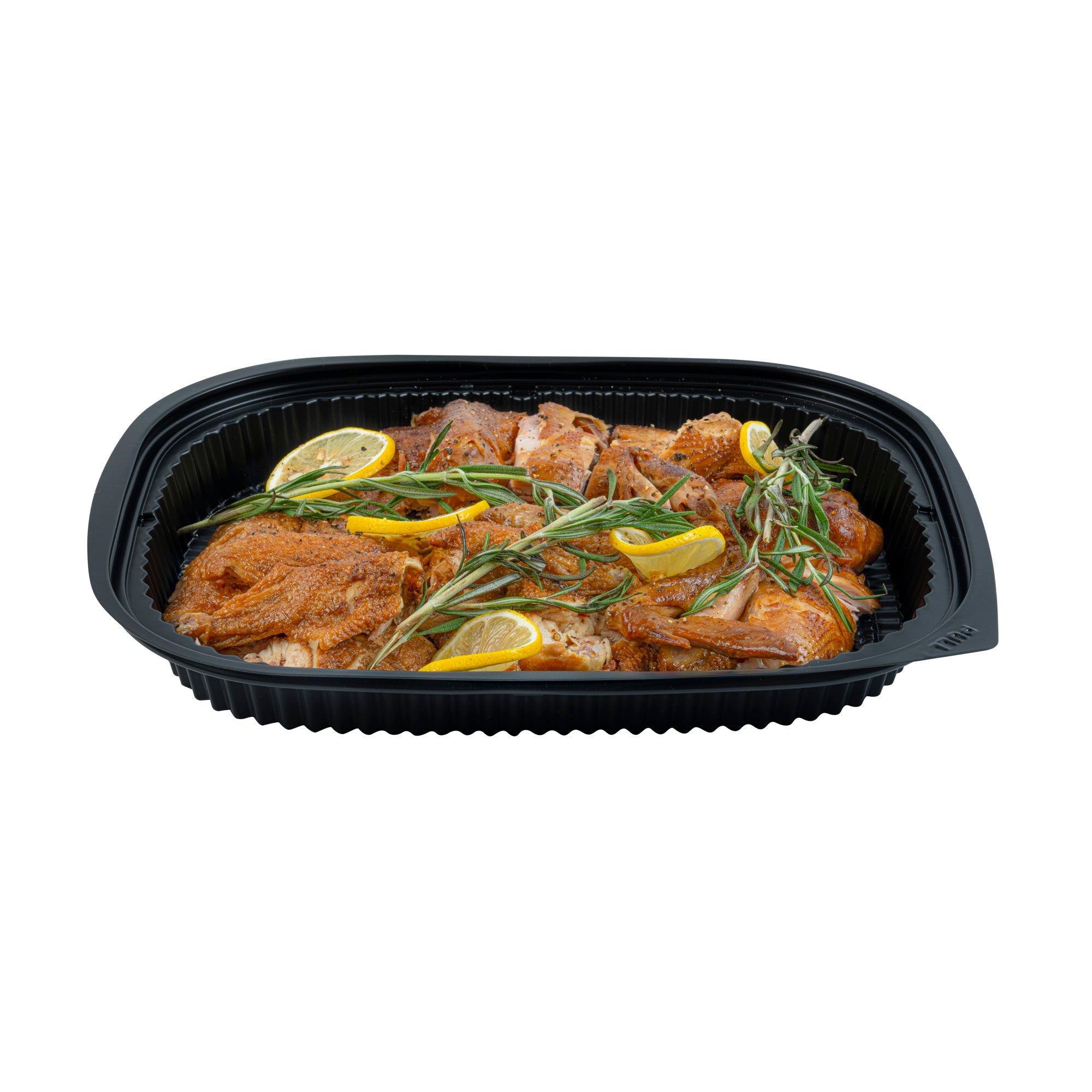 Chef 101 59 oz Rectangle Black Plastic Food Container - Microwavable - 13 1/2" x 9 1/2" x 1 1/2" - 20 count box