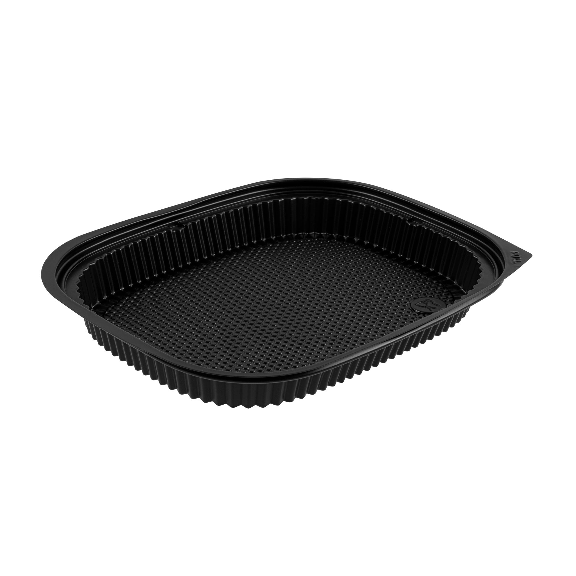 Chef 101 59 oz Rectangle Black Plastic Food Container - Microwavable - 13 1/2" x 9 1/2" x 1 1/2" - 20 count box