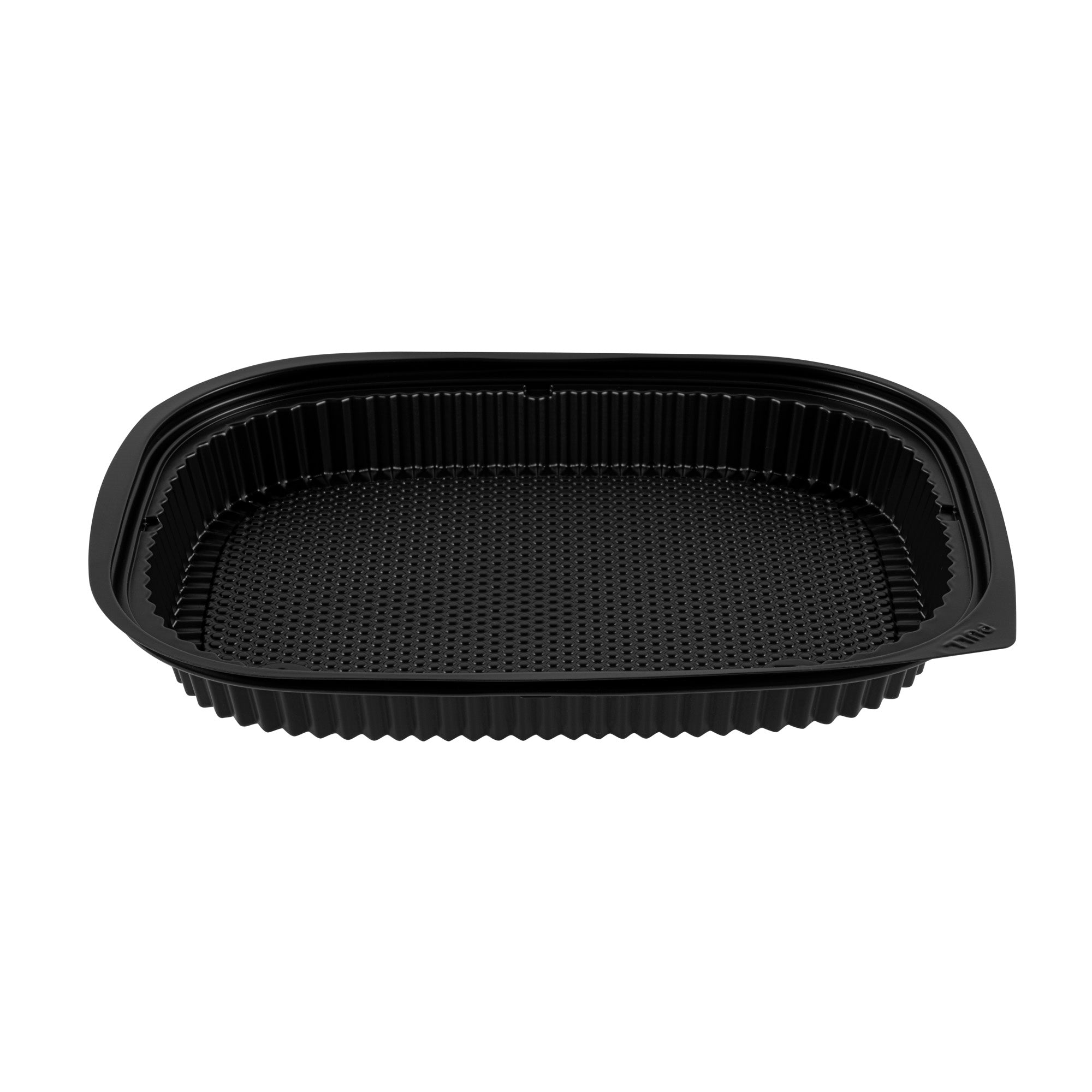 Chef 101 59 oz Rectangle Black Plastic Food Container - Microwavable - 13 1/2" x 9 1/2" x 1 1/2" - 100 count box