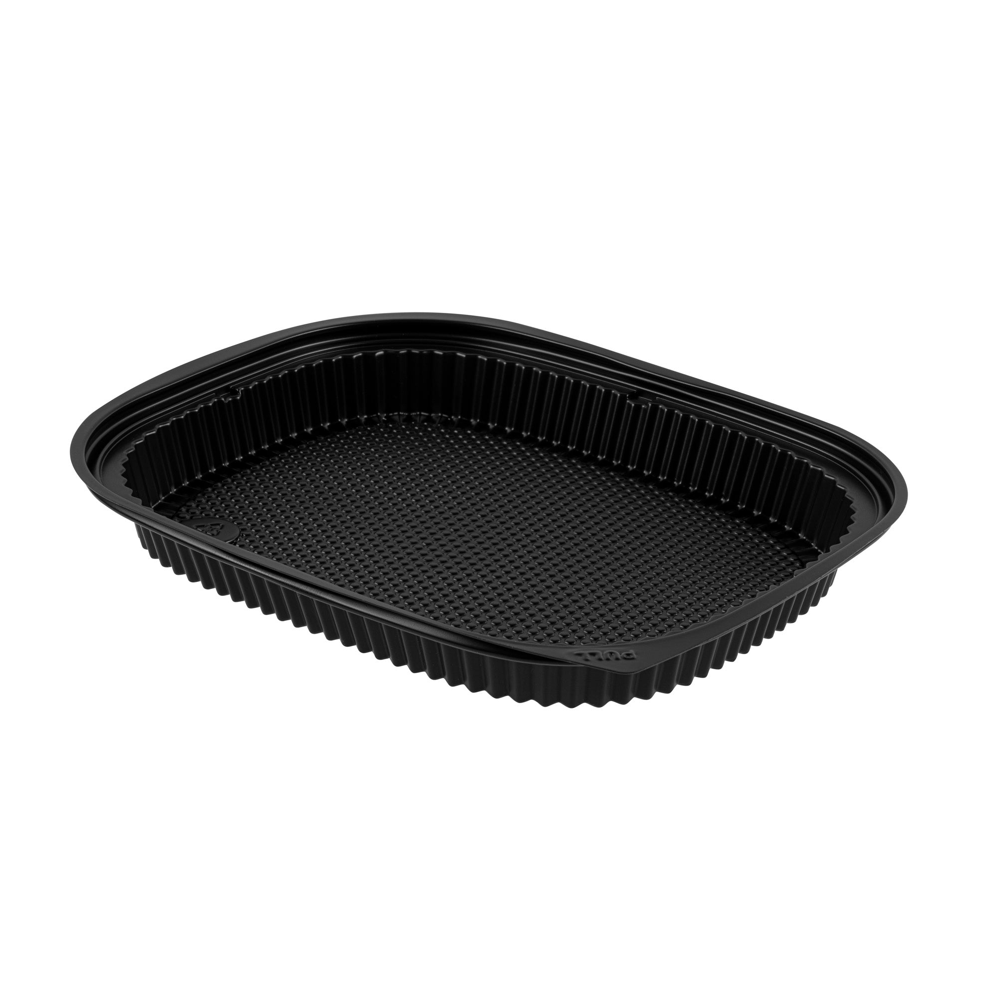 Chef 101 59 oz Rectangle Black Plastic Food Container - Microwavable - 13 1/2" x 9 1/2" x 1 1/2" - 100 count box