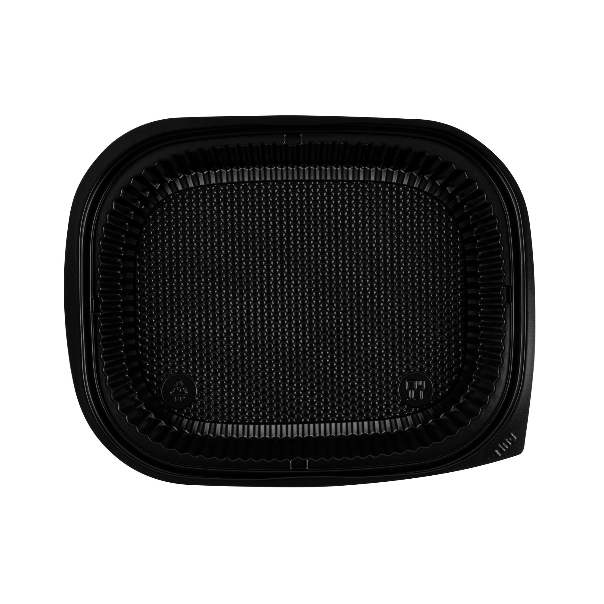 Chef 101 59 oz Rectangle Black Plastic Food Container - Microwavable - 13 1/2" x 9 1/2" x 1 1/2" - 100 count box