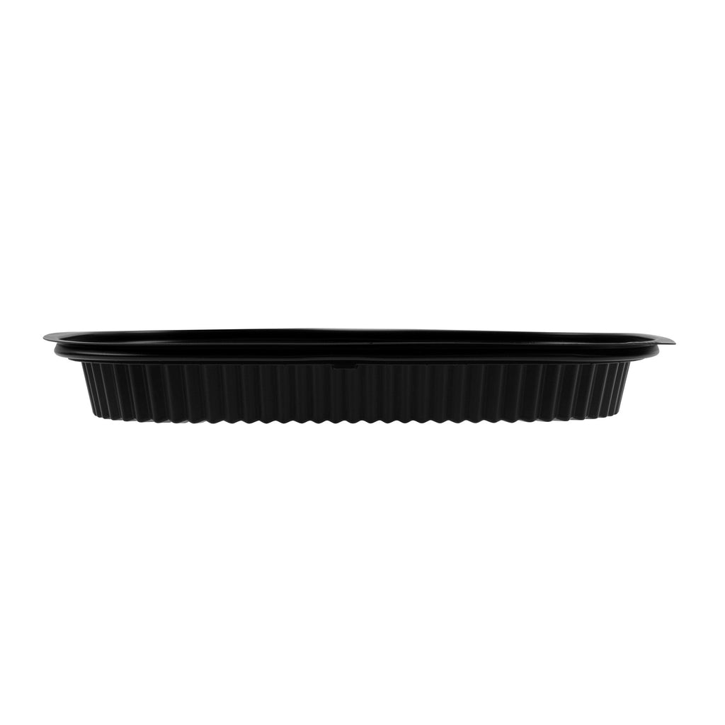 Chef 101 59 oz Rectangle Black Plastic Food Container - Microwavable - 13 1/2" x 9 1/2" x 1 1/2" - 100 count box