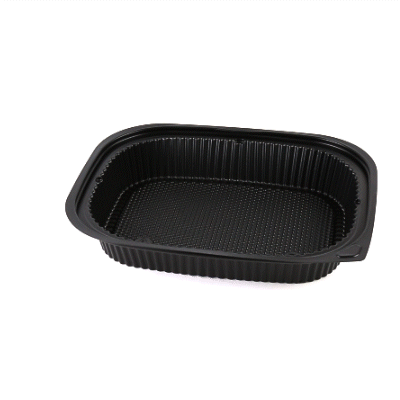 Chef 101 88 oz Rectangle Black Plastic Food Container - Microwavable - 13 1/2" x 9 1/2" x 2 1/4" - 20 count box