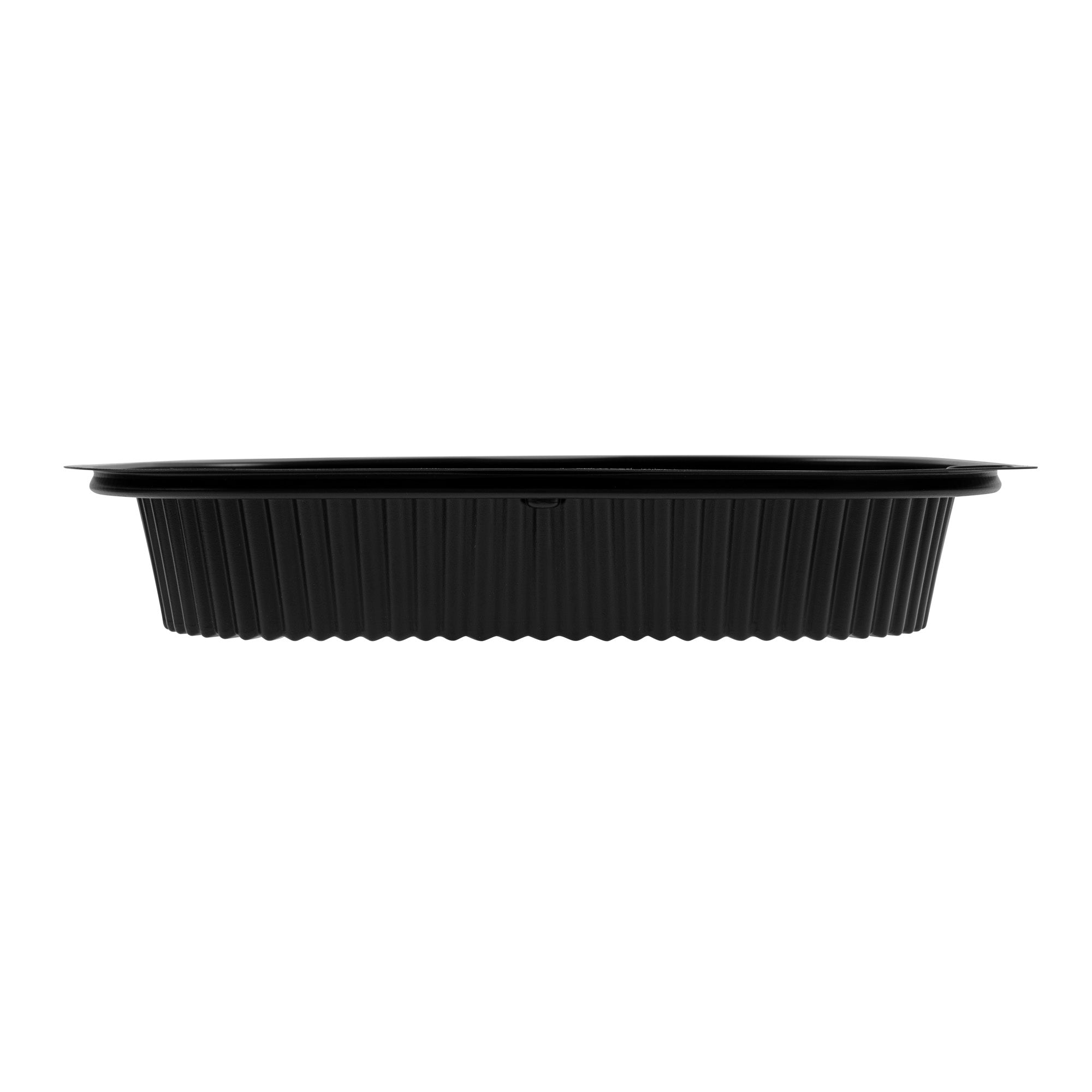 Chef 101 88 oz Rectangle Black Plastic Food Container - Microwavable - 13 1/2" x 9 1/2" x 2 1/4" - 20 count box