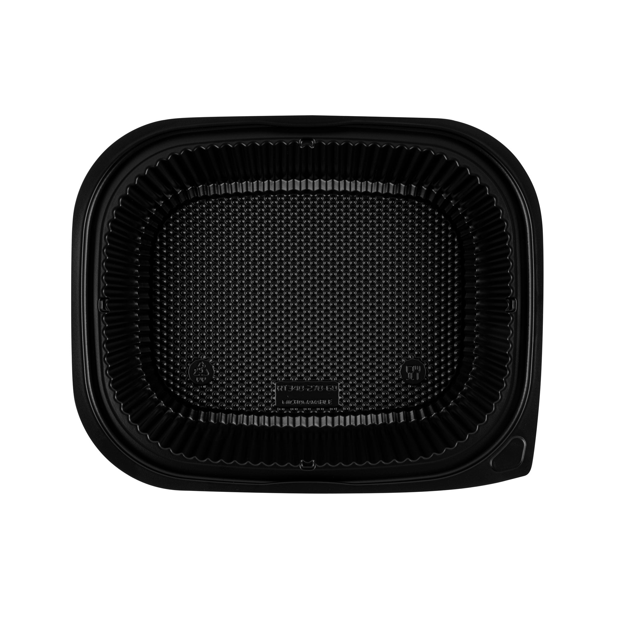 Chef 101 88 oz Rectangle Black Plastic Food Container - Microwavable - 13 1/2" x 9 1/2" x 2 1/4" - 100 count box