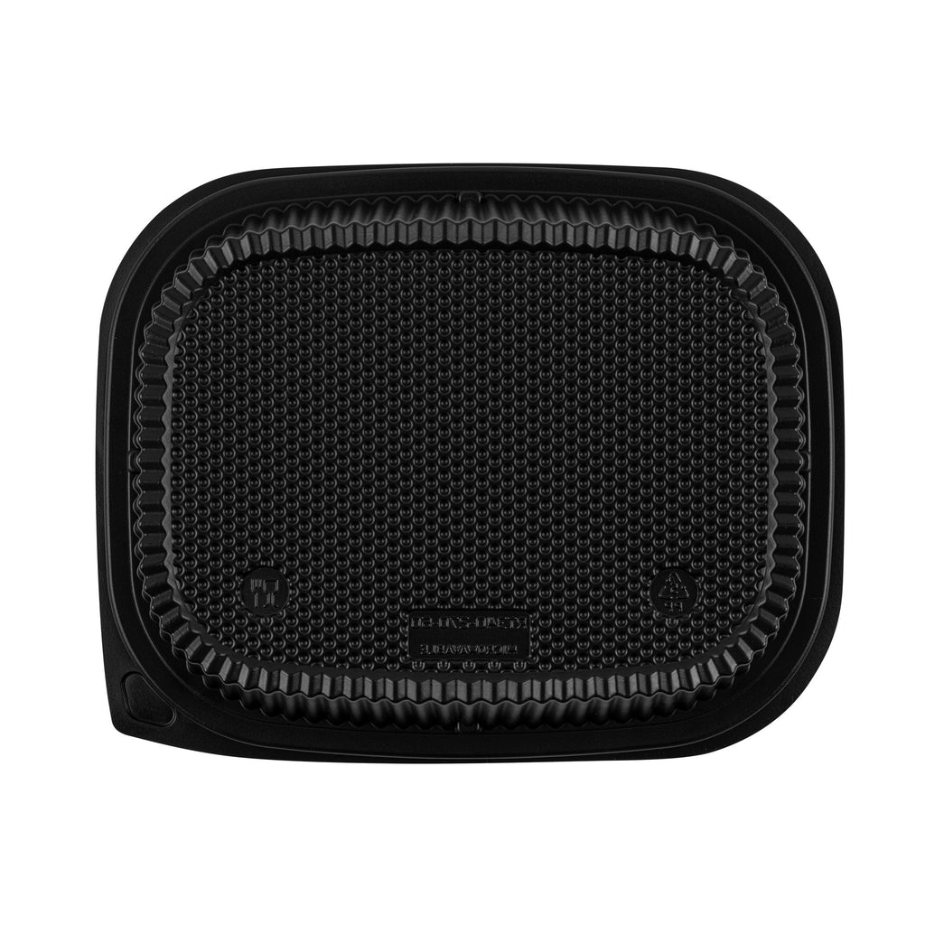 Chef 101 88 oz Rectangle Black Plastic Food Container - Microwavable - 13 1/2" x 9 1/2" x 2 1/4" - 100 count box