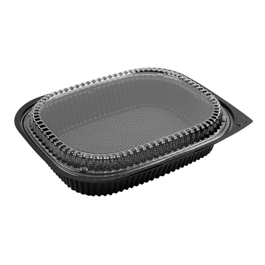 Chef 101 Rectangle Clear Plastic Lid - Microwavable, Fits 59 oz & 88 oz Food Containers - 13 1/2" x 9 1/2" x 1" - 100 count box