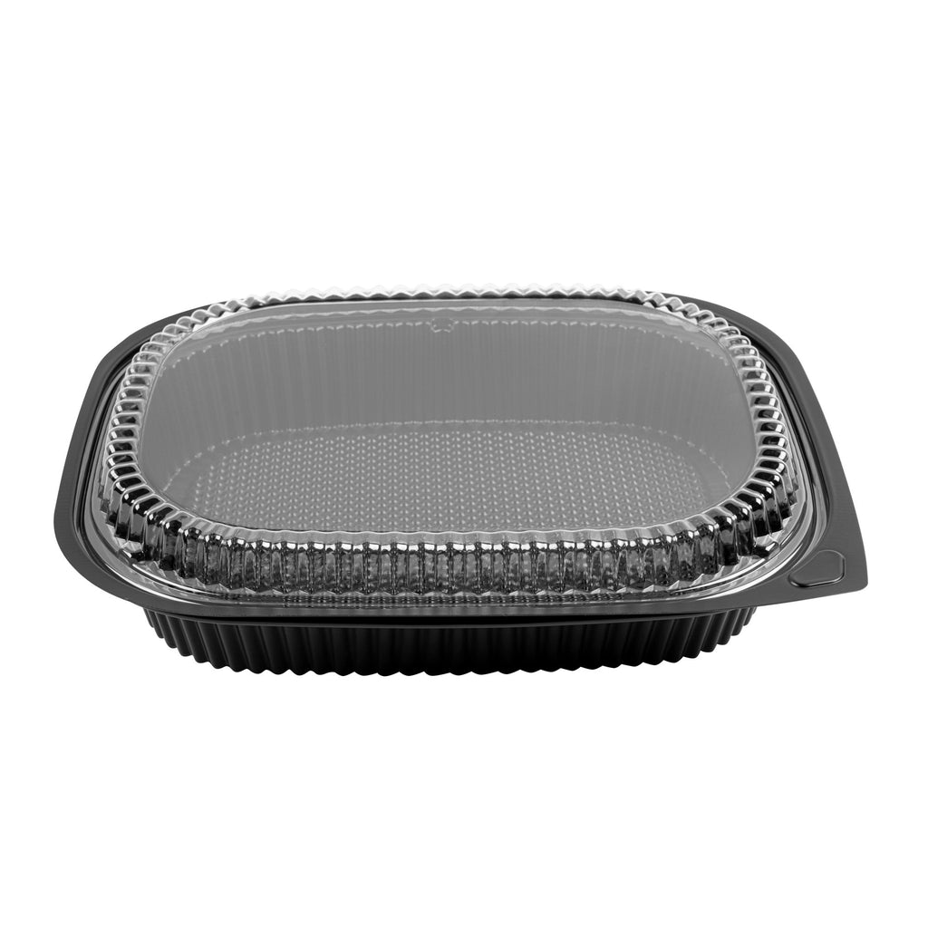 Chef 101 Rectangle Clear Plastic Lid - Microwavable, Fits 59 oz & 88 oz Food Containers - 13 1/2" x 9 1/2" x 1" - 100 count box