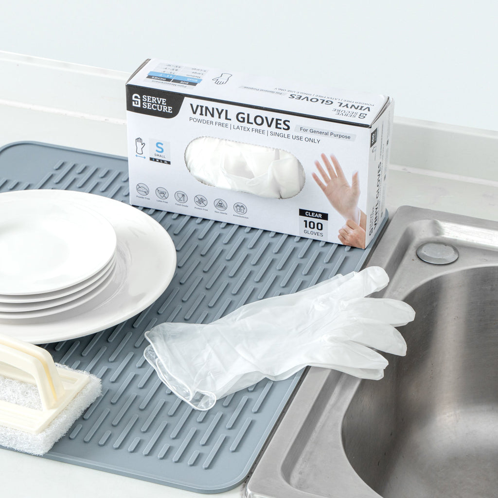 Serve Secure Clear Small Vinyl Gloves - Powder-Free, Latex-Free - 9" x 3 1/4" - 1000 count box
