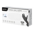 Serve Secure Black Large Synmax Vinyl Gloves - Powder-Free, Latex-Free - 9" x 4 1/4" - 100 count box