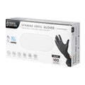 Serve Secure Black Extra Large Synmax Vinyl Gloves - Powder-Free, Latex-Free - 9" x 4 1/2" - 100 count box