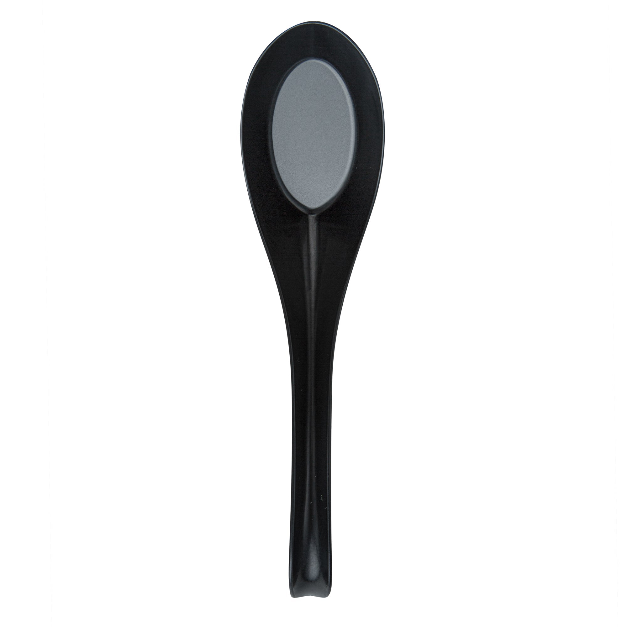 Chef 101 Black Plastic Asian Soup Spoon - 6 1/2" x 1 3/4" x 3 1/4" - 1000 count box