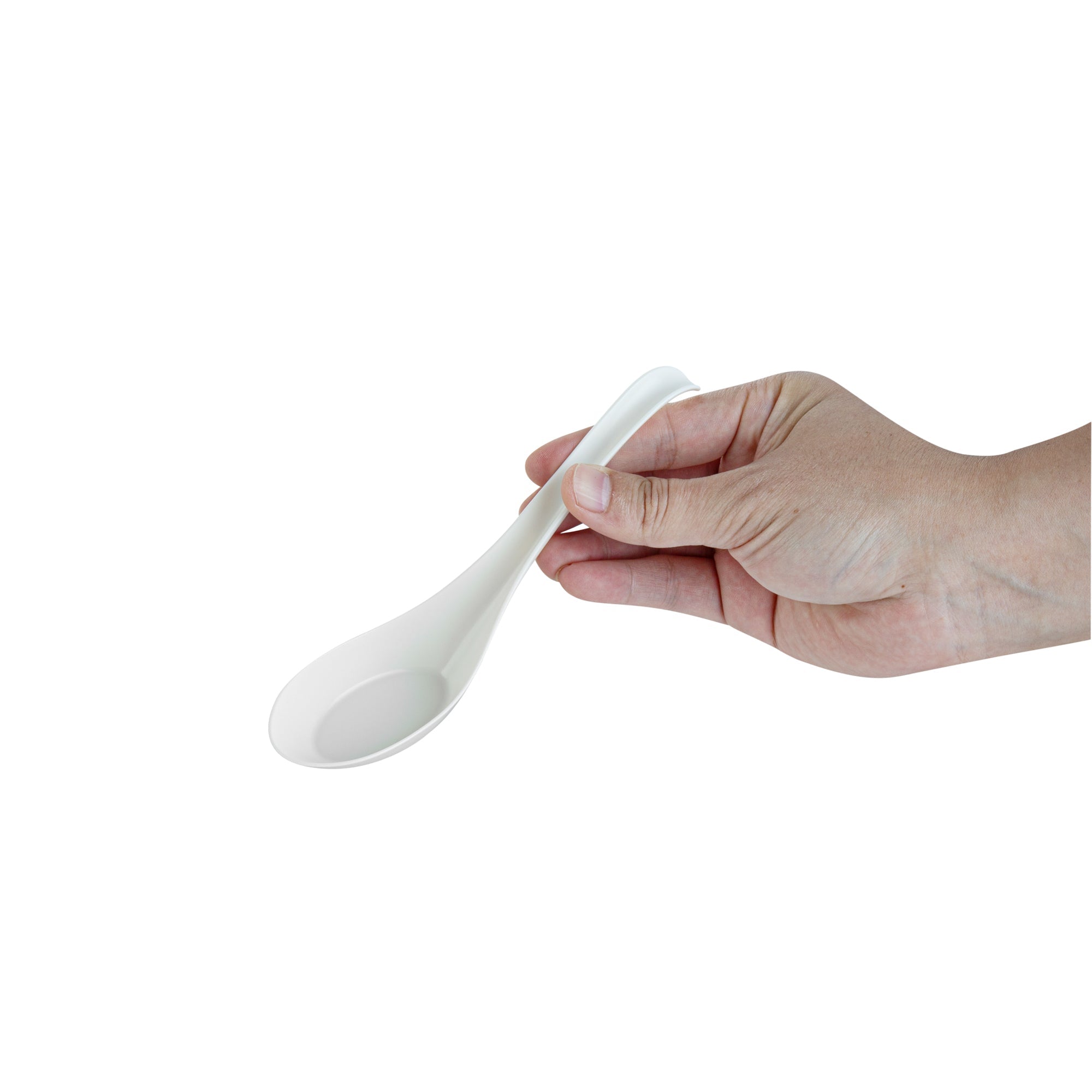 Chef 101 White Plastic Asian Soup Spoon - 6 1/2" x 1 3/4" x 3 1/4" - 1000 count box