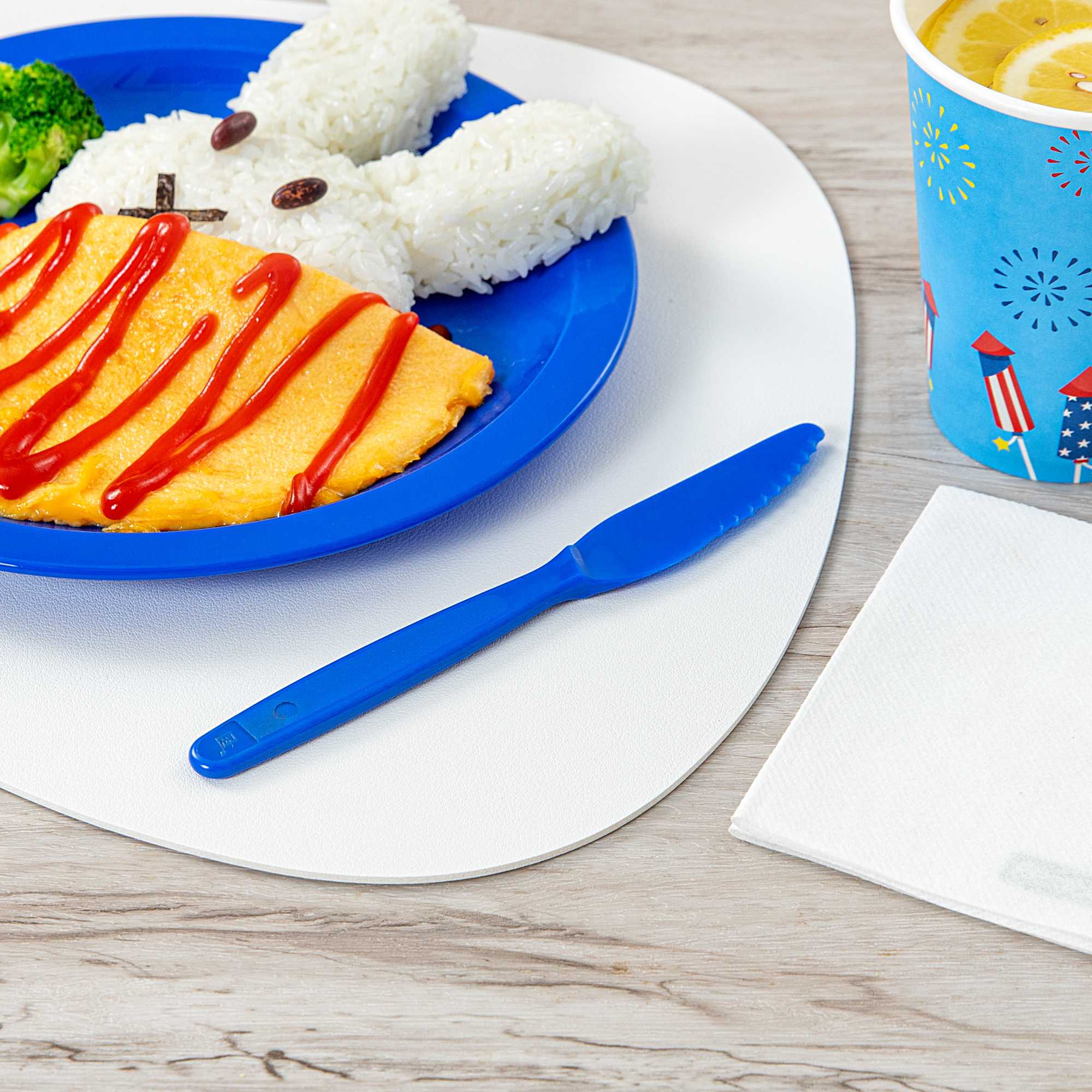 RW Kids Blue Plastic Knife - 7" - 10 count box