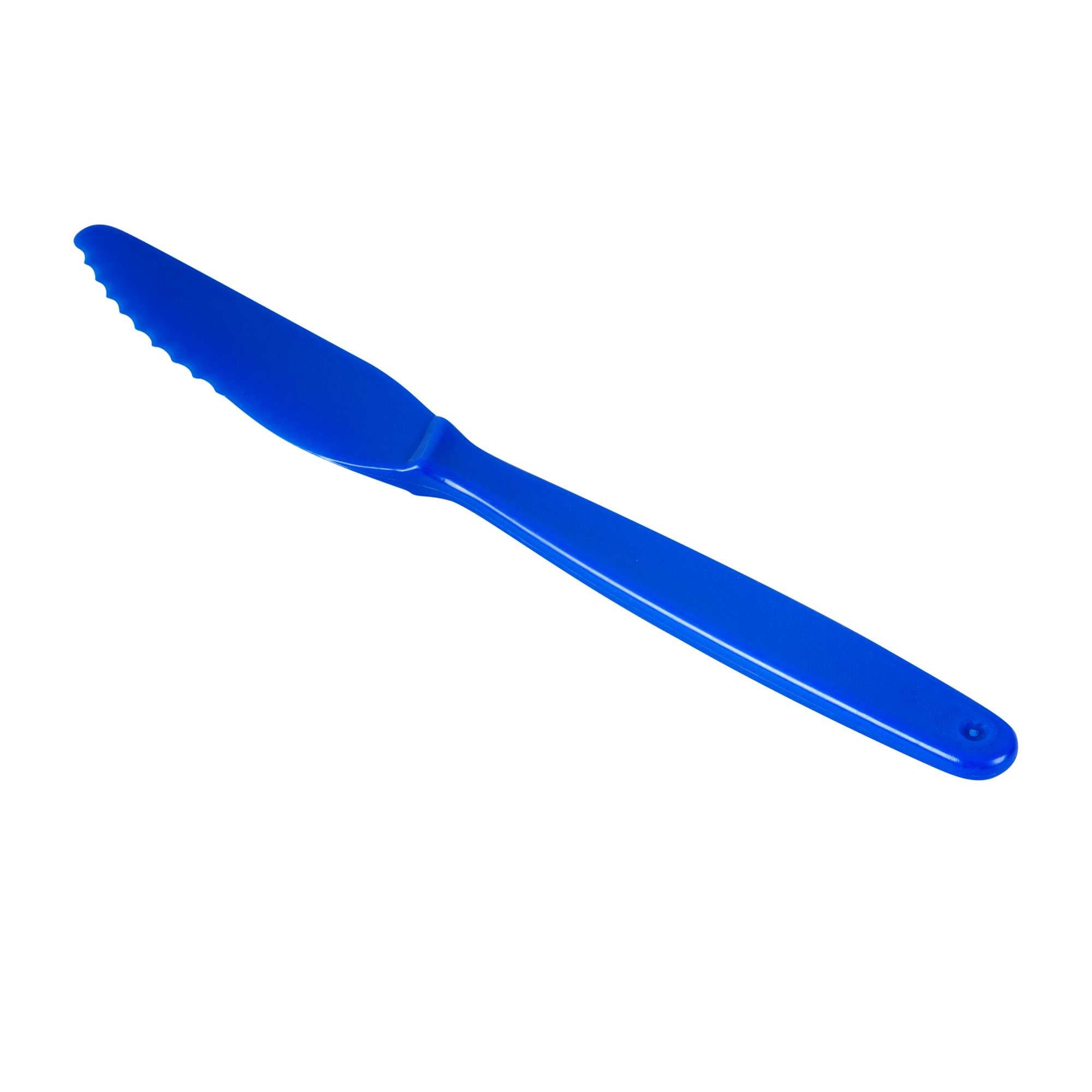 RW Kids Blue Plastic Knife - 7" - 10 count box