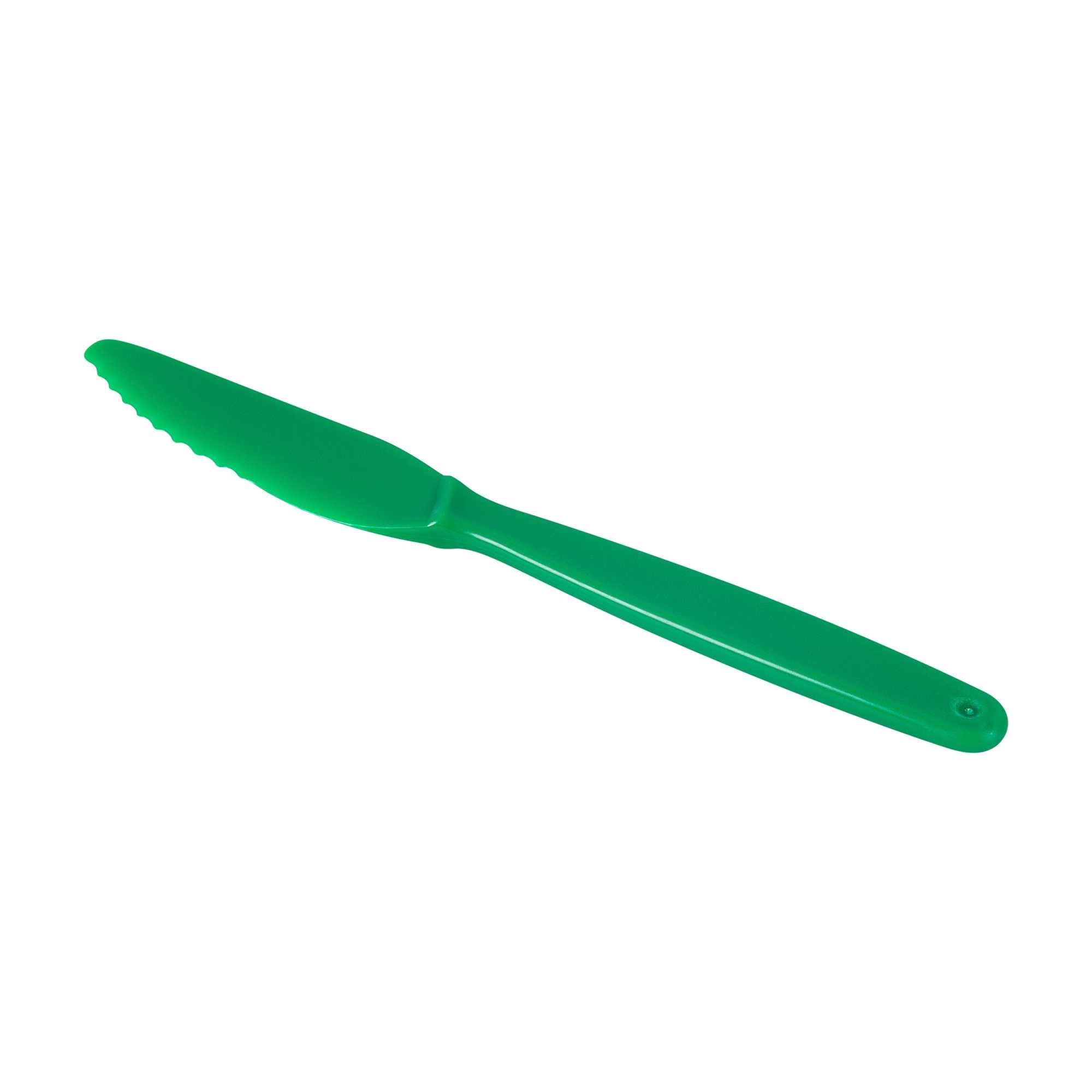 RW Kids Green Plastic Knife - 7" - 10 count box