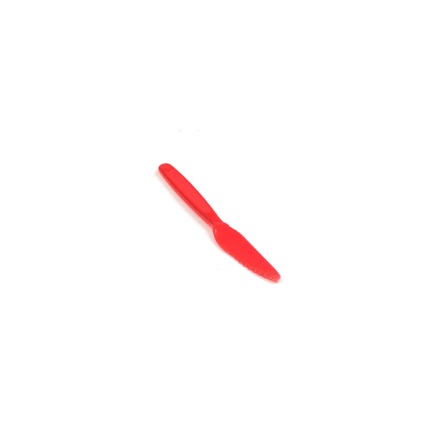 RW Kids Red Plastic Knife - 7" - 10 count box