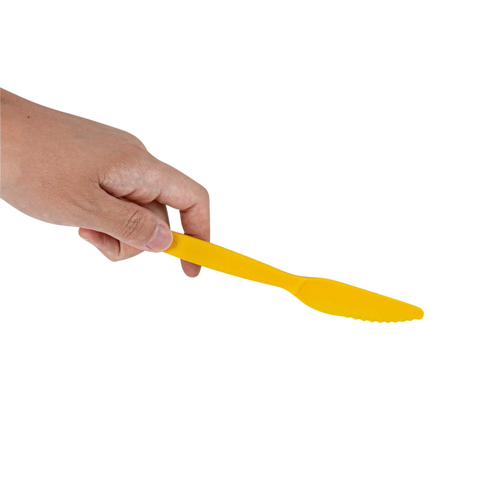 RW Kids Yellow Plastic Knife - 7" - 10 count box