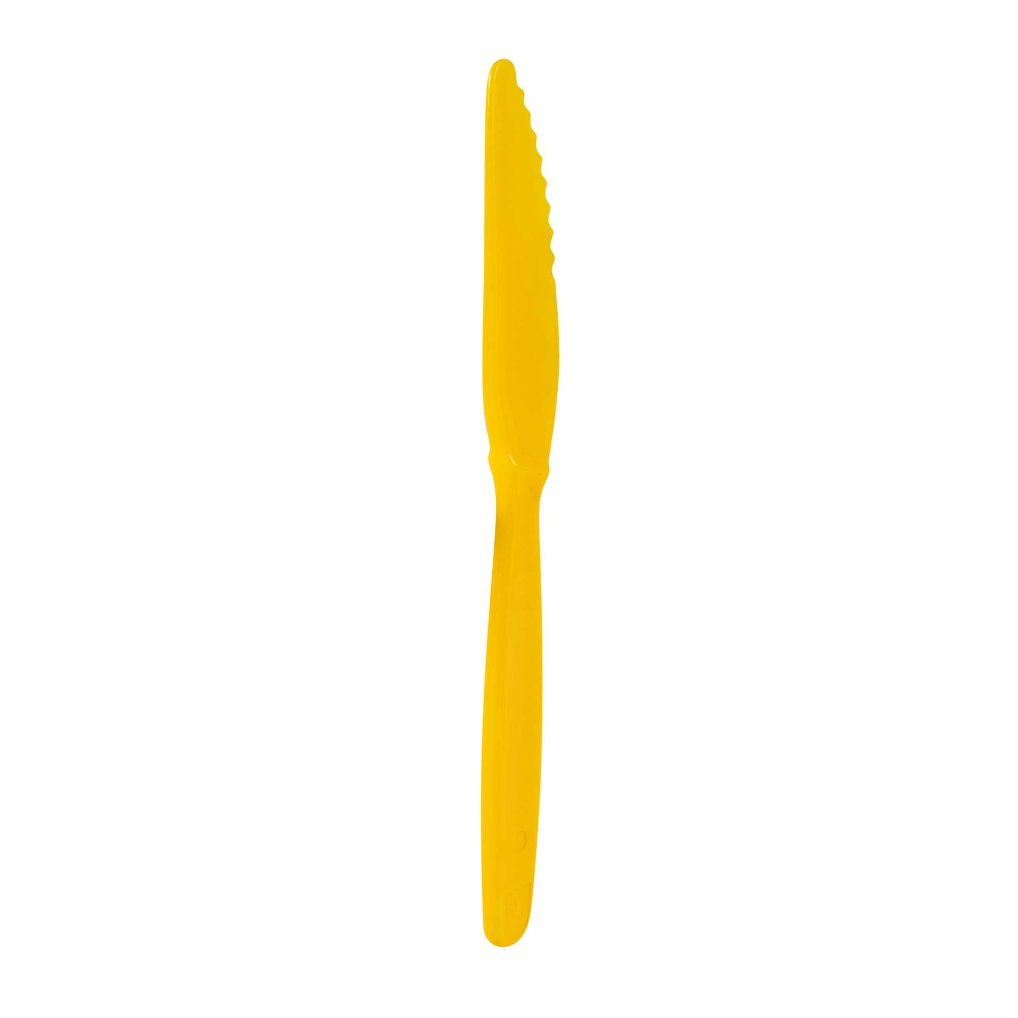 RW Kids Yellow Plastic Knife - 7" - 10 count box