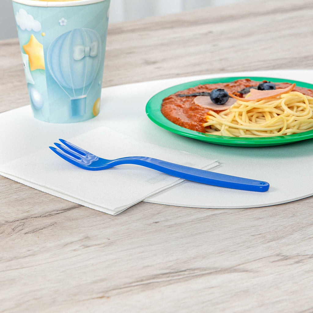 RW Kids Blue Plastic Fork - 6 3/4" - 10 count box