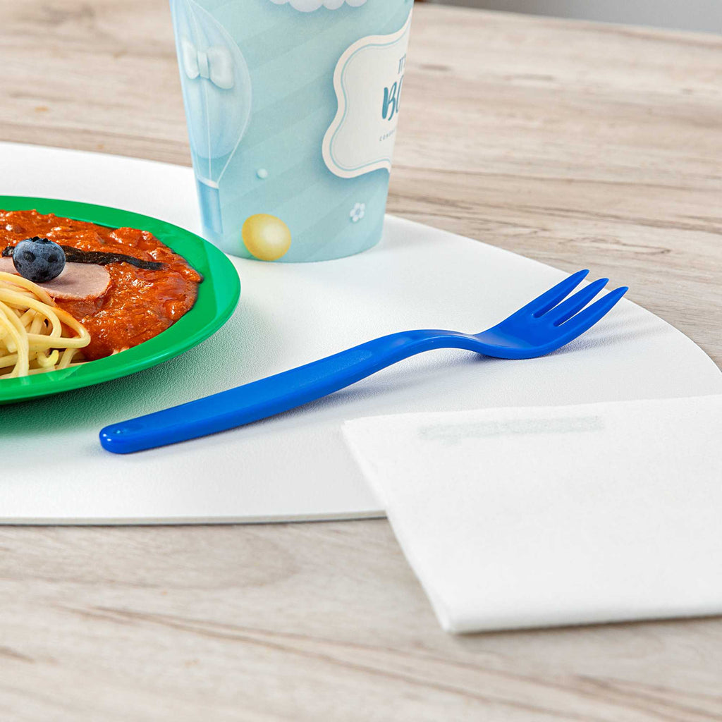 RW Kids Blue Plastic Fork - 6 3/4" - 10 count box