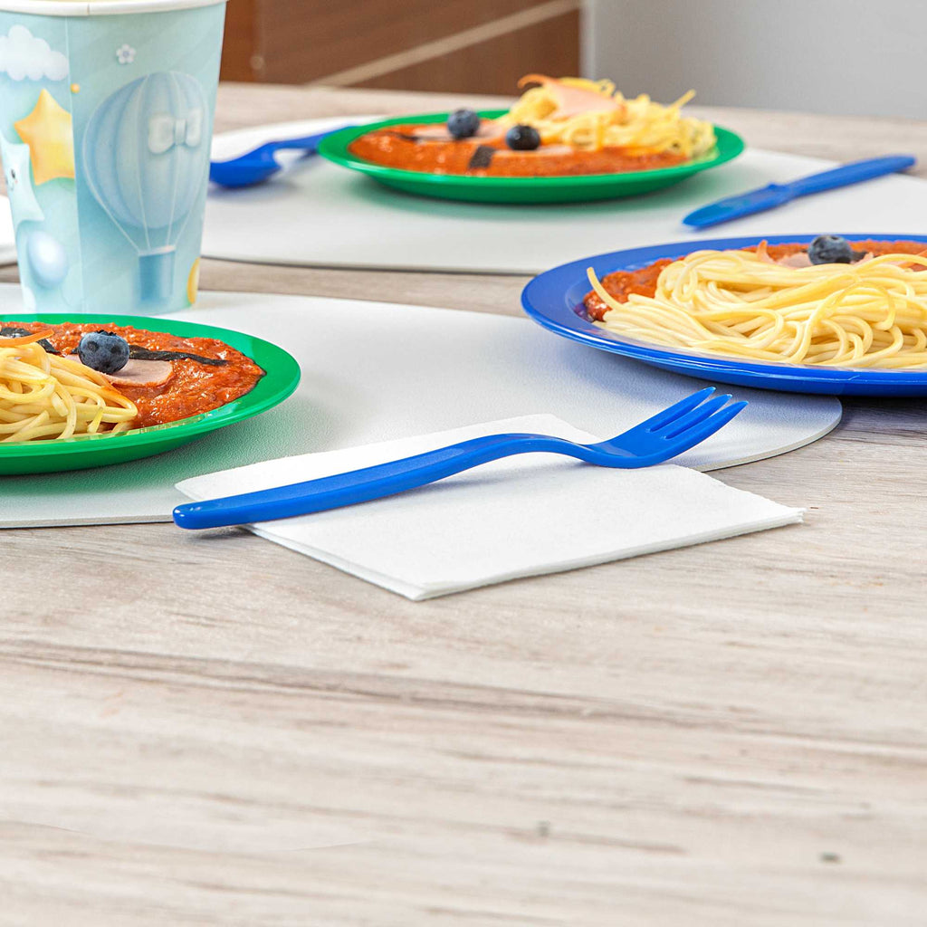 RW Kids Blue Plastic Fork - 6 3/4" - 10 count box