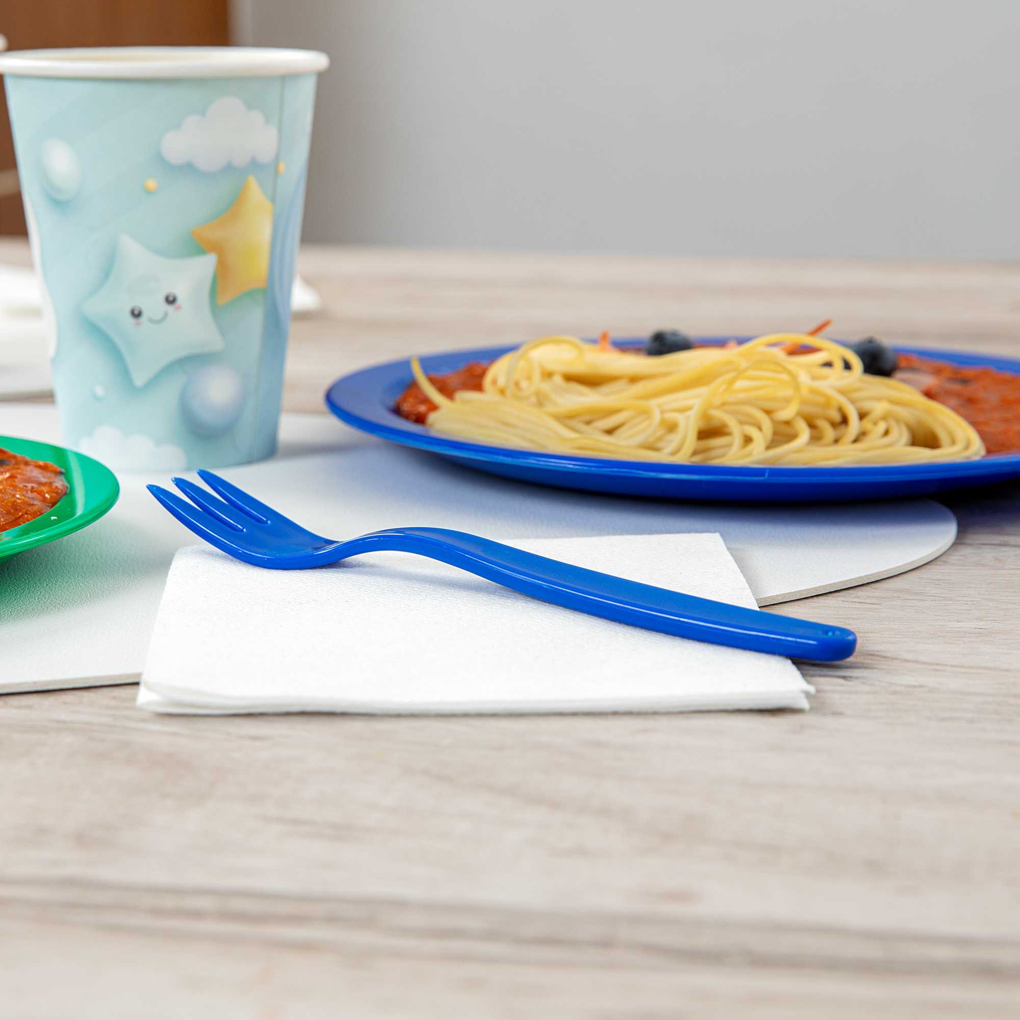 RW Kids Blue Plastic Fork - 6 3/4" - 10 count box