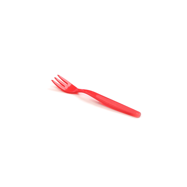 RW Kids Red Plastic Fork - 6 3/4" - 10 count box