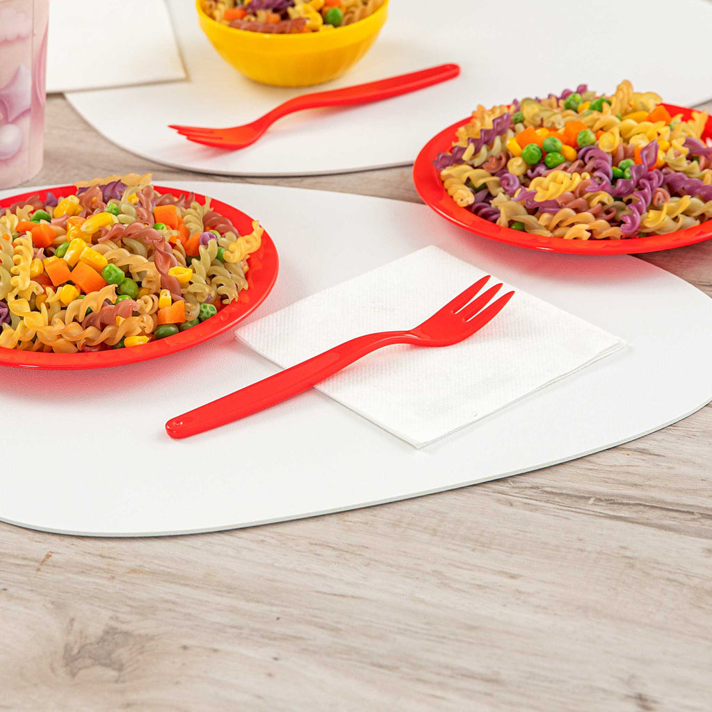 RW Kids Red Plastic Fork - 6 3/4" - 10 count box