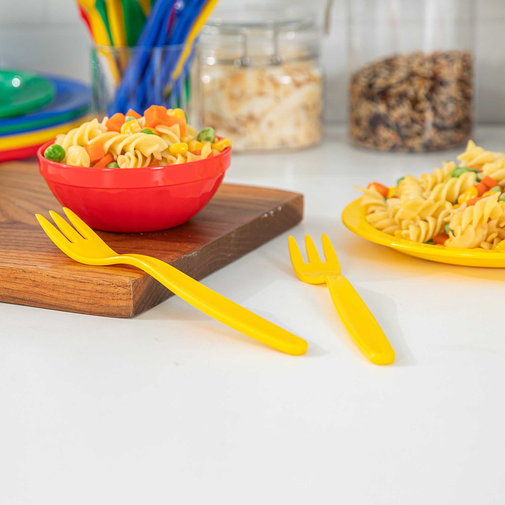 RW Kids Yellow Plastic Fork - 6 3/4" - 10 count box
