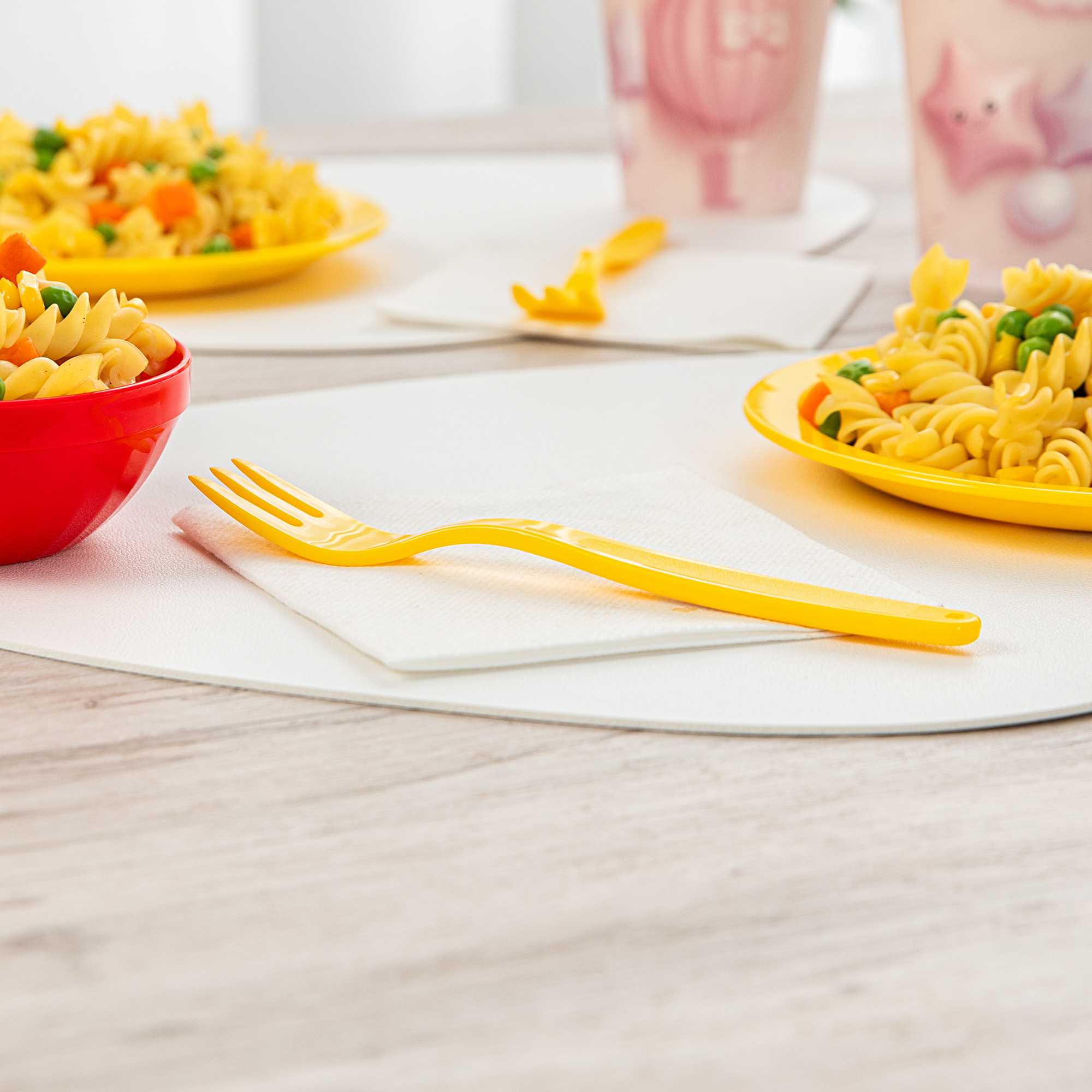 RW Kids Yellow Plastic Fork - 6 3/4" - 10 count box