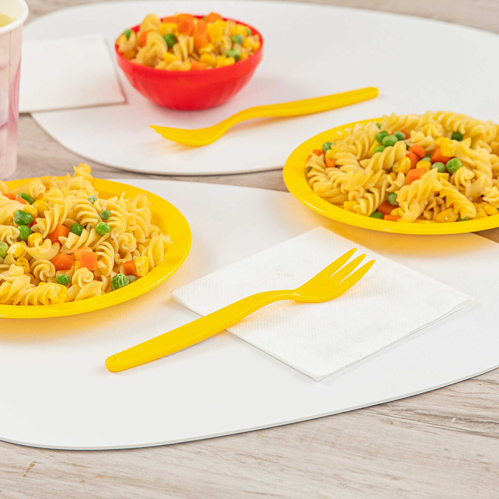 RW Kids Yellow Plastic Fork - 6 3/4" - 10 count box