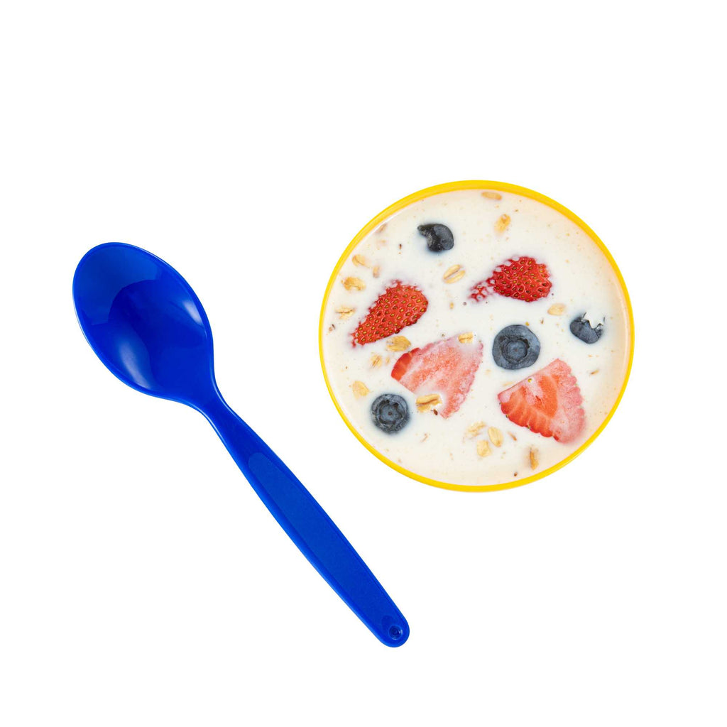 RW Kids Blue Plastic Spoon - 6 3/4" x 1 1/4" - 10 count box
