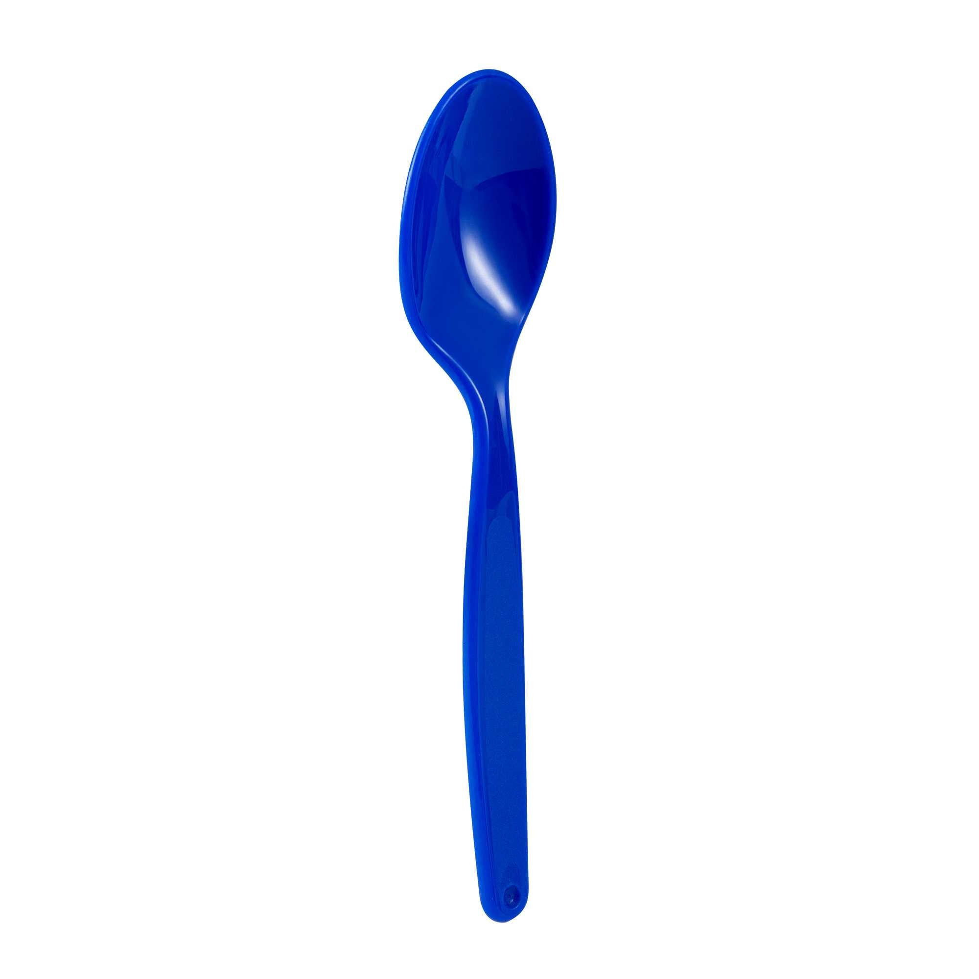 RW Kids Blue Plastic Spoon - 6 3/4" x 1 1/4" - 10 count box