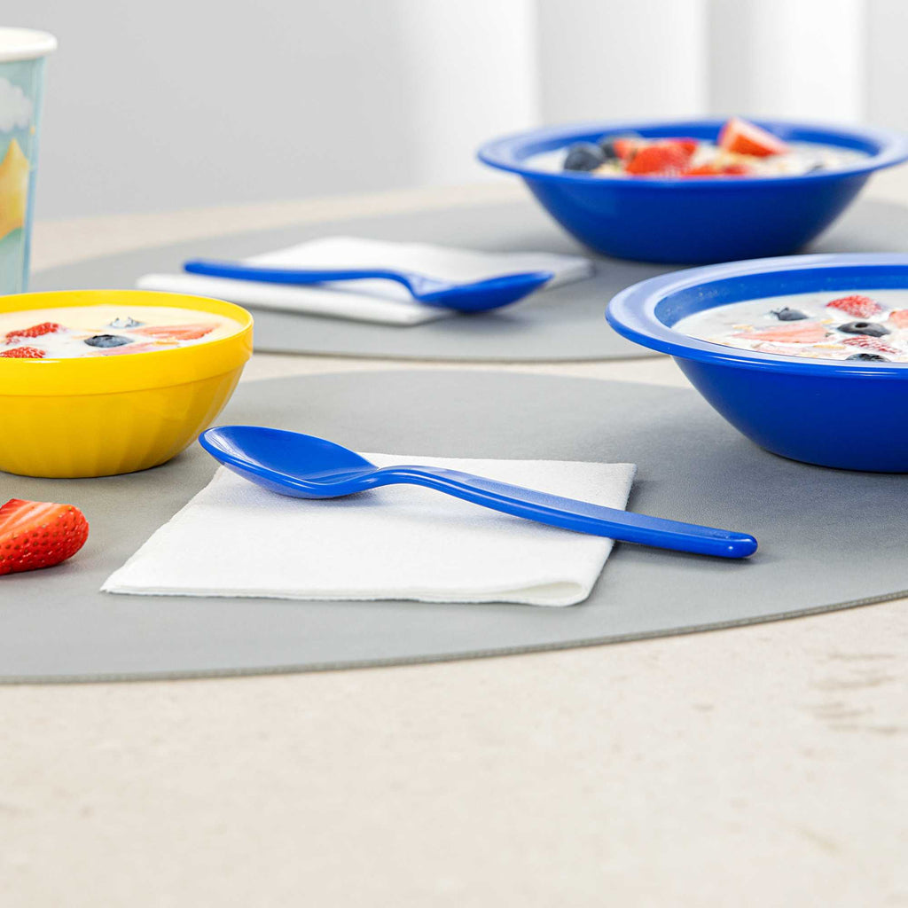 RW Kids Blue Plastic Spoon - 6 3/4" x 1 1/4" - 10 count box